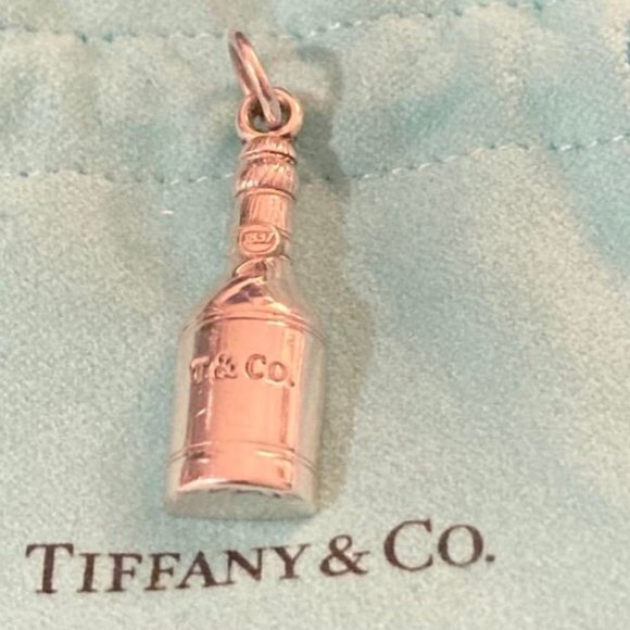 VERY RARE, NEW!! Tiffany & Co. Sterling Silver Champagne Bottle Charm - Picture 1 of 4